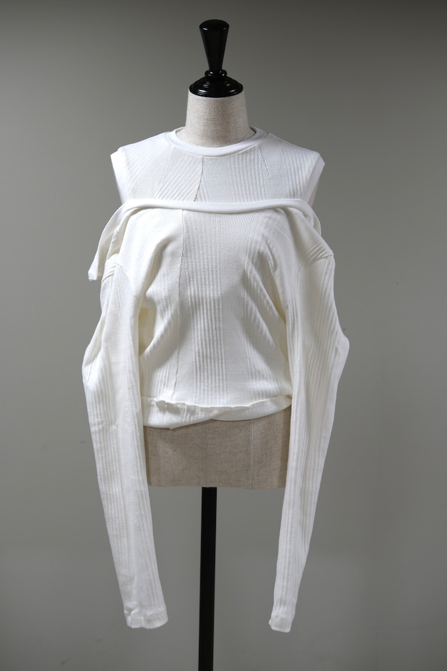 【AKIKOAOKI】two faced top -white