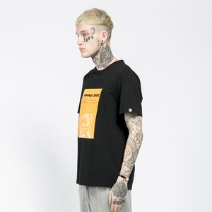 SALE【HIPANDA ハイパンダ】メンズ Tシャツ MEN'S ASTRONAUT ORANGE PRINT SHORT SLEEVED T-SHIRT / WHITE・BLACK