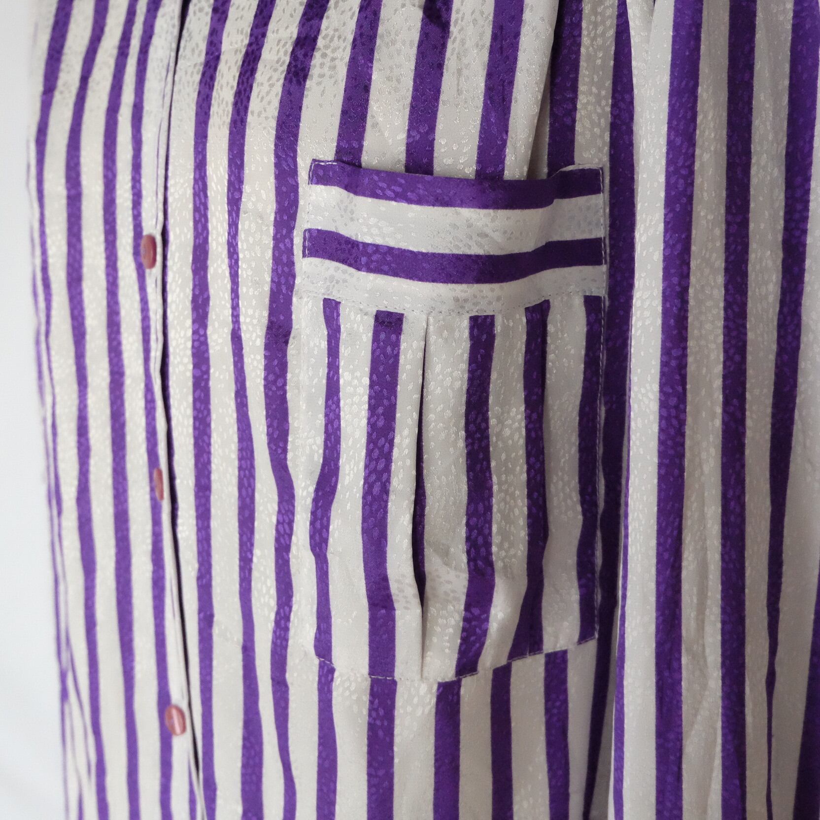 Euro vintage glossy striped blouse | 7:3