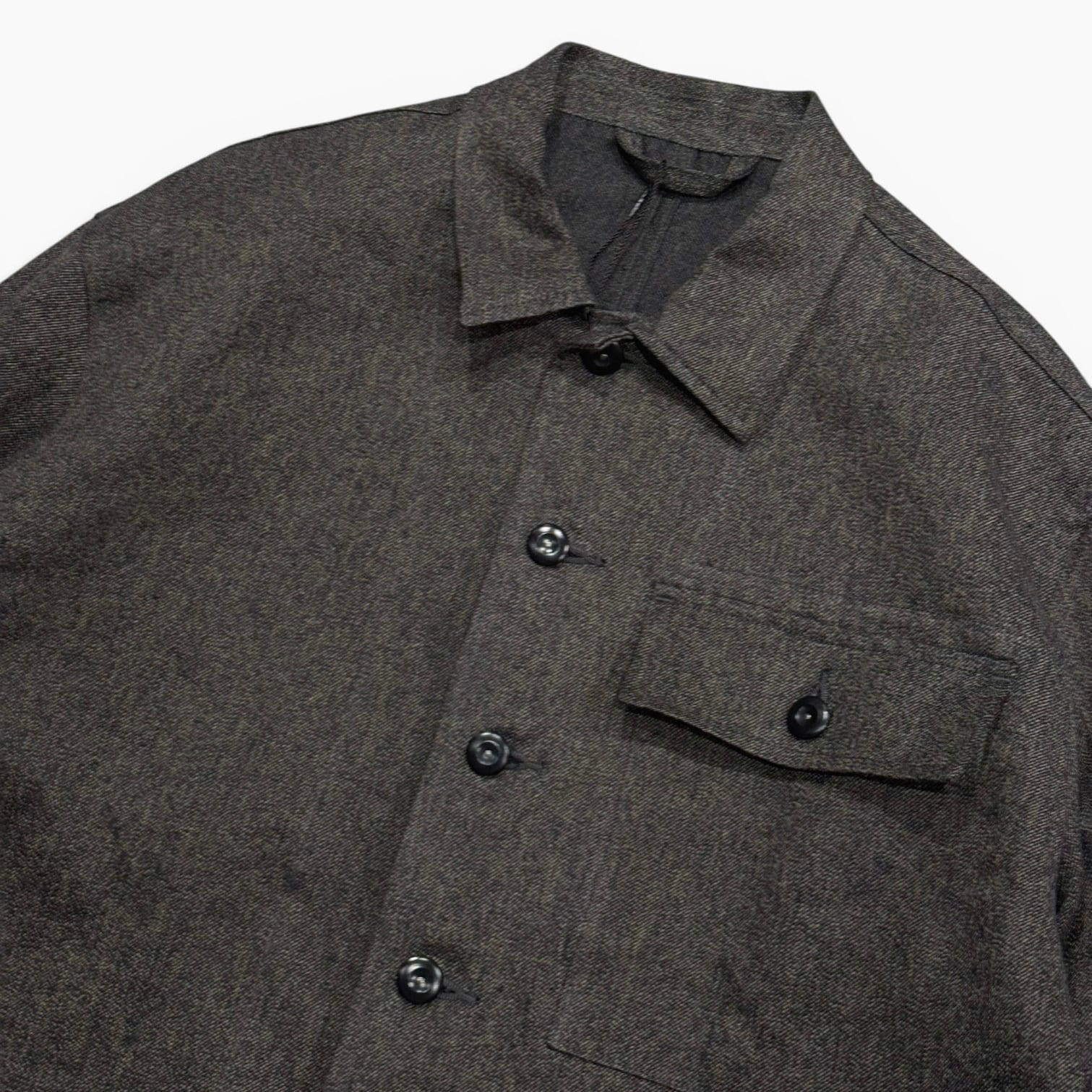 NIGEL CABOURN / FRENCH WORK JACKET - MIX BLACK CHAMBRAY