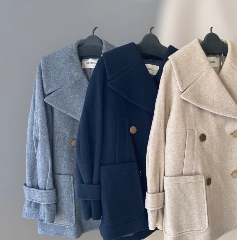 COCO DEAL(ココディール) インペリアルモッサショートPコート グレー