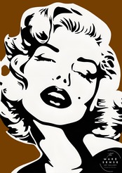 monroe love brown｜クラシック女性ポートレイトポスター｜モノクロ×ブラウンが映えるシック＆エッジィな空間演出A4ポスター