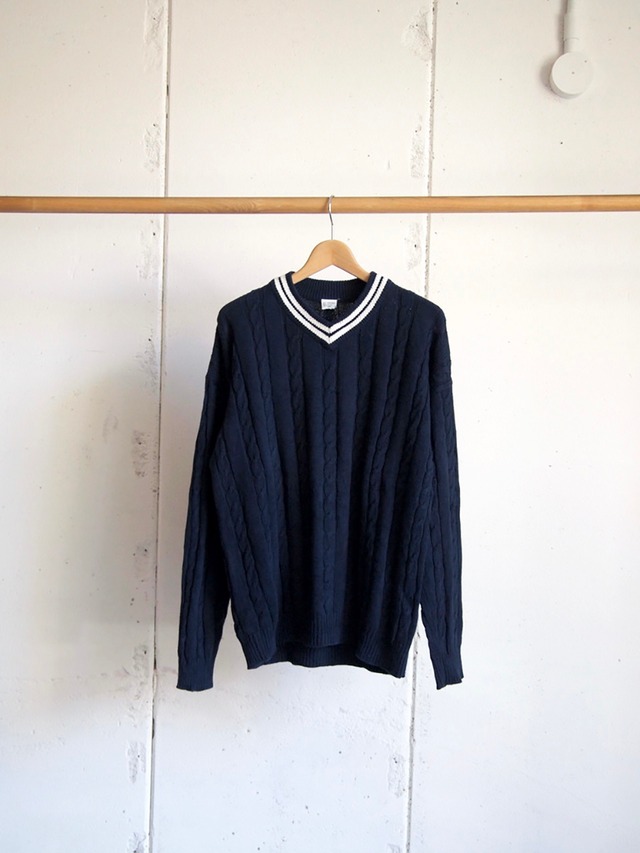 USED, cotton V-neck knit