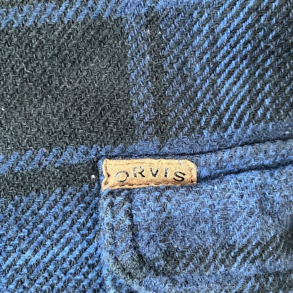 00s ORVIS ヘビーネルシャツ Lサイズ ブルーチェック フランネルシャツ
