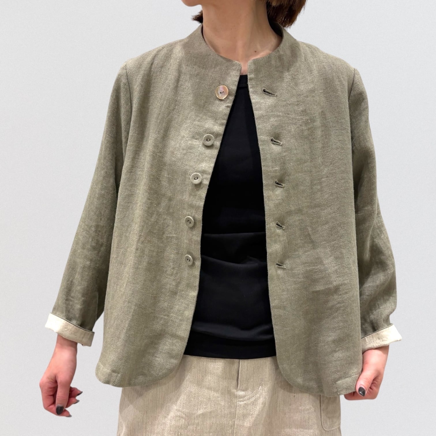 nume リネン ビエラ ジャケット nume linen viyella jacket | CoCo Cuore