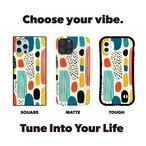 受注生産 iPhoneケース 縦長ブロックと丸のポップ抽象｜ポップアブストラクト PABS055C