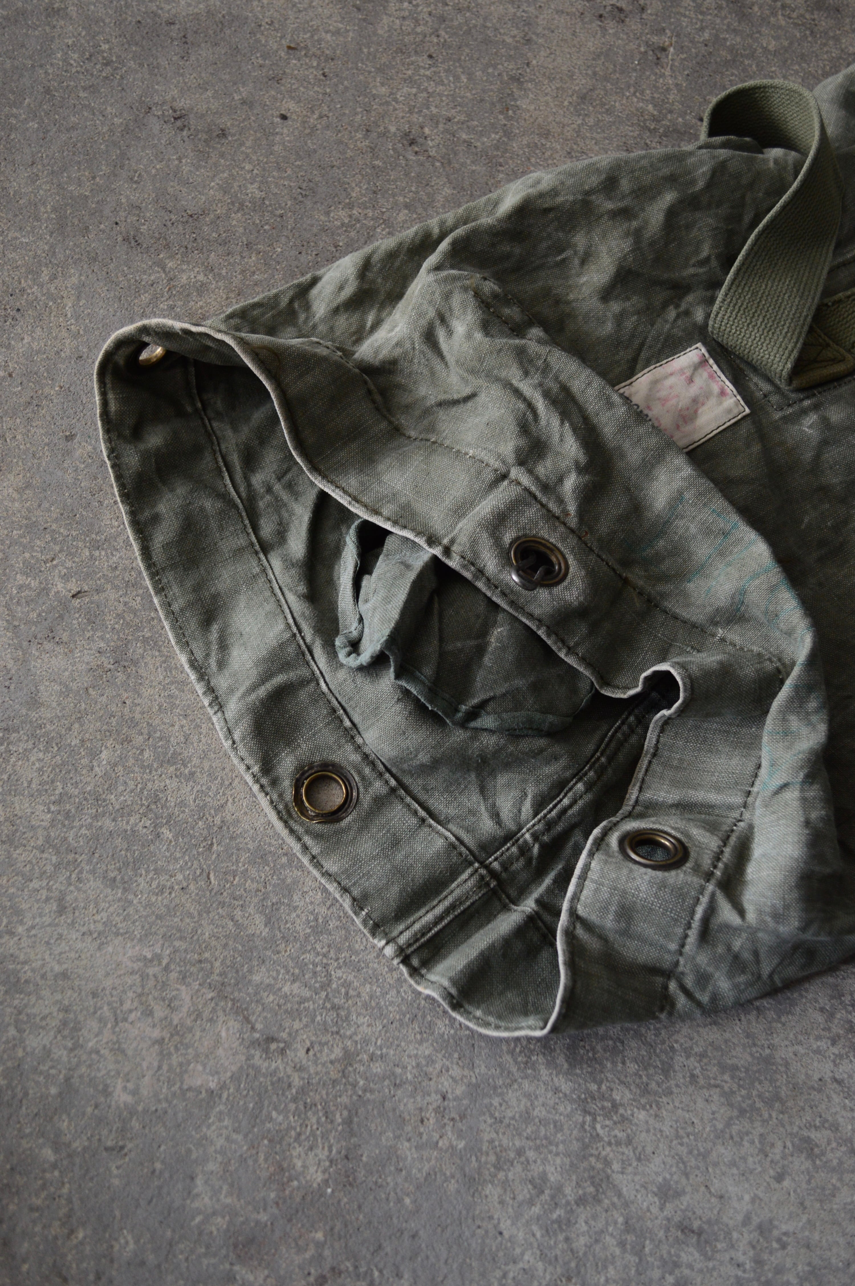 French Military 1950's Vintage Duffle Bag Hard Vintage Condition