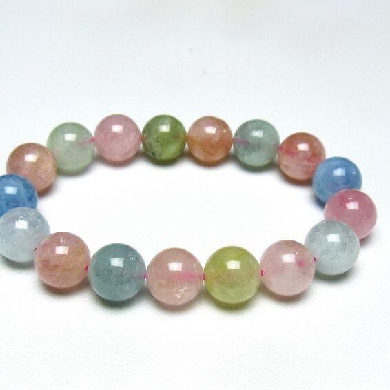ミックスカラーベリル ブレスレット 13mm 一点物 メール便可 [M便 1/10] 111-48916