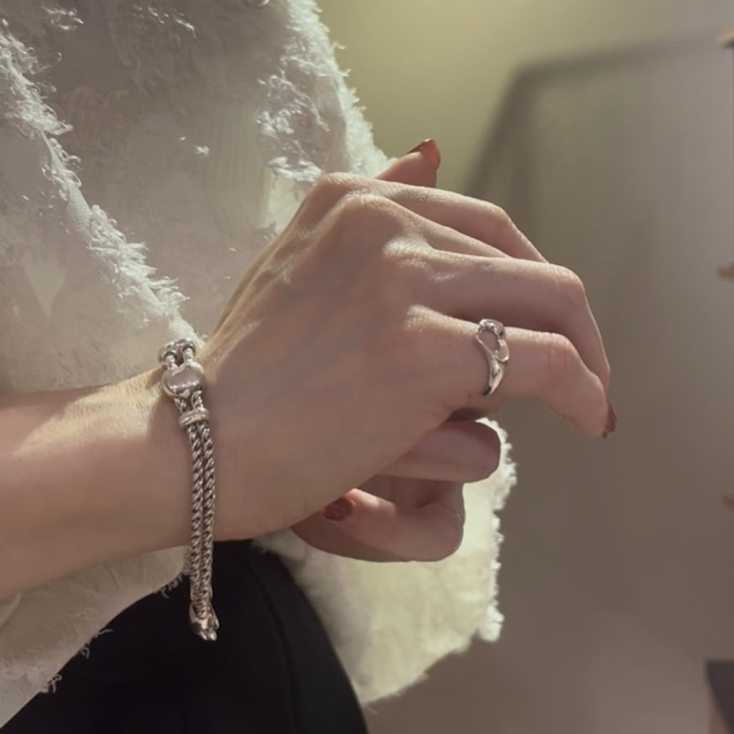 美品 Tiffany ティファニー リング ハート ビンテージ シルバー 希少 TIFFANY&Co.（ティファニー） 9号 リング・指輪 オープンハート エルサ