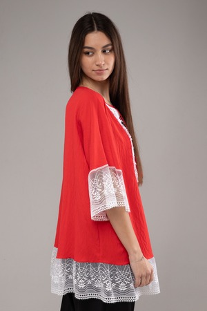 ウクライナ刺繍ヴィシヴァンカ　チュニック クロスステッチ　手刺繍　麻　レディース・フリーサイズ