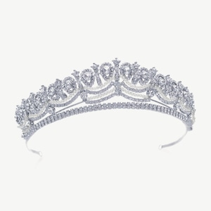 Ivory & Co. アイボリー・アンド・コー Queen mary クイーンメアリー ブライダルティアラ クリスタル パール シルバー 結婚式 アクセサリー (IC-T17)