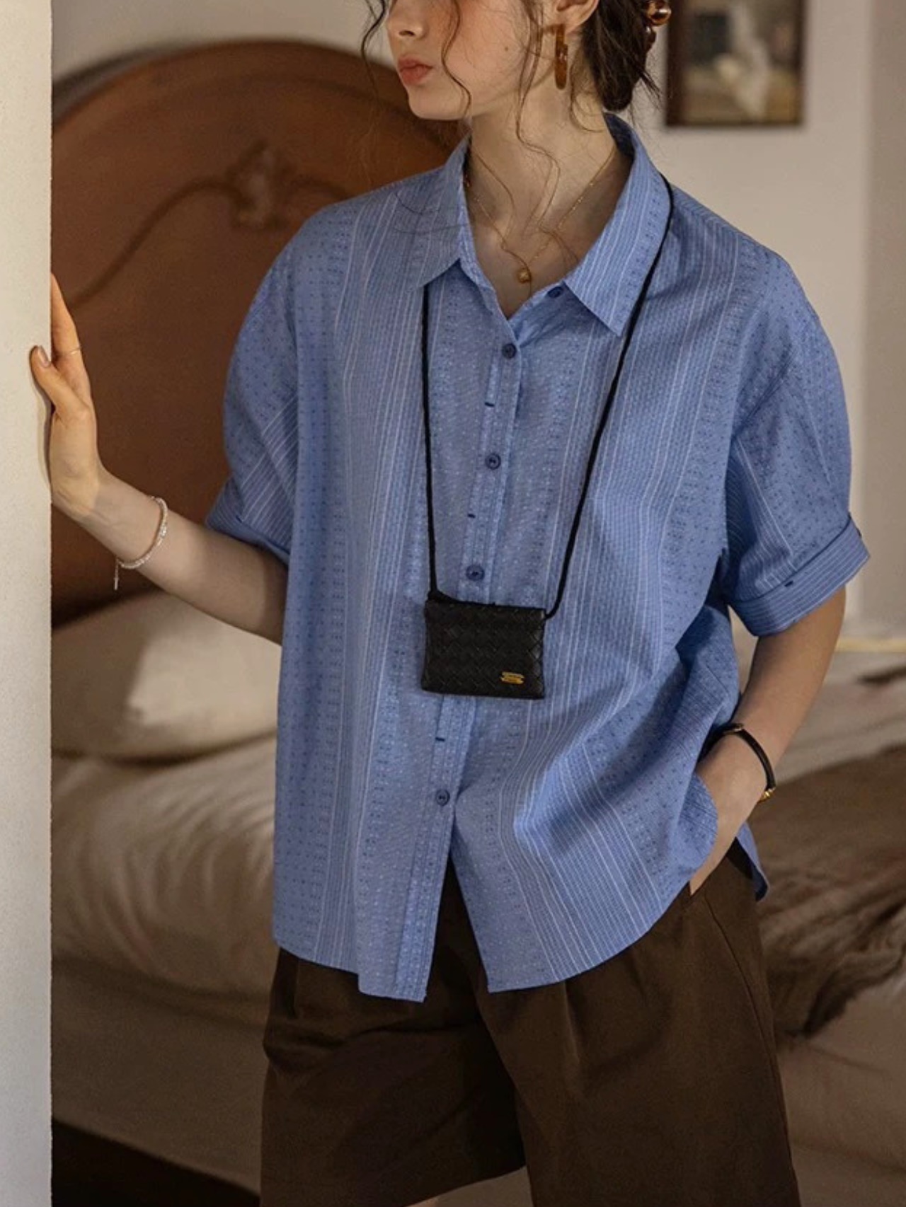 Rivage Jacquard Roll-Up Shirt F0777