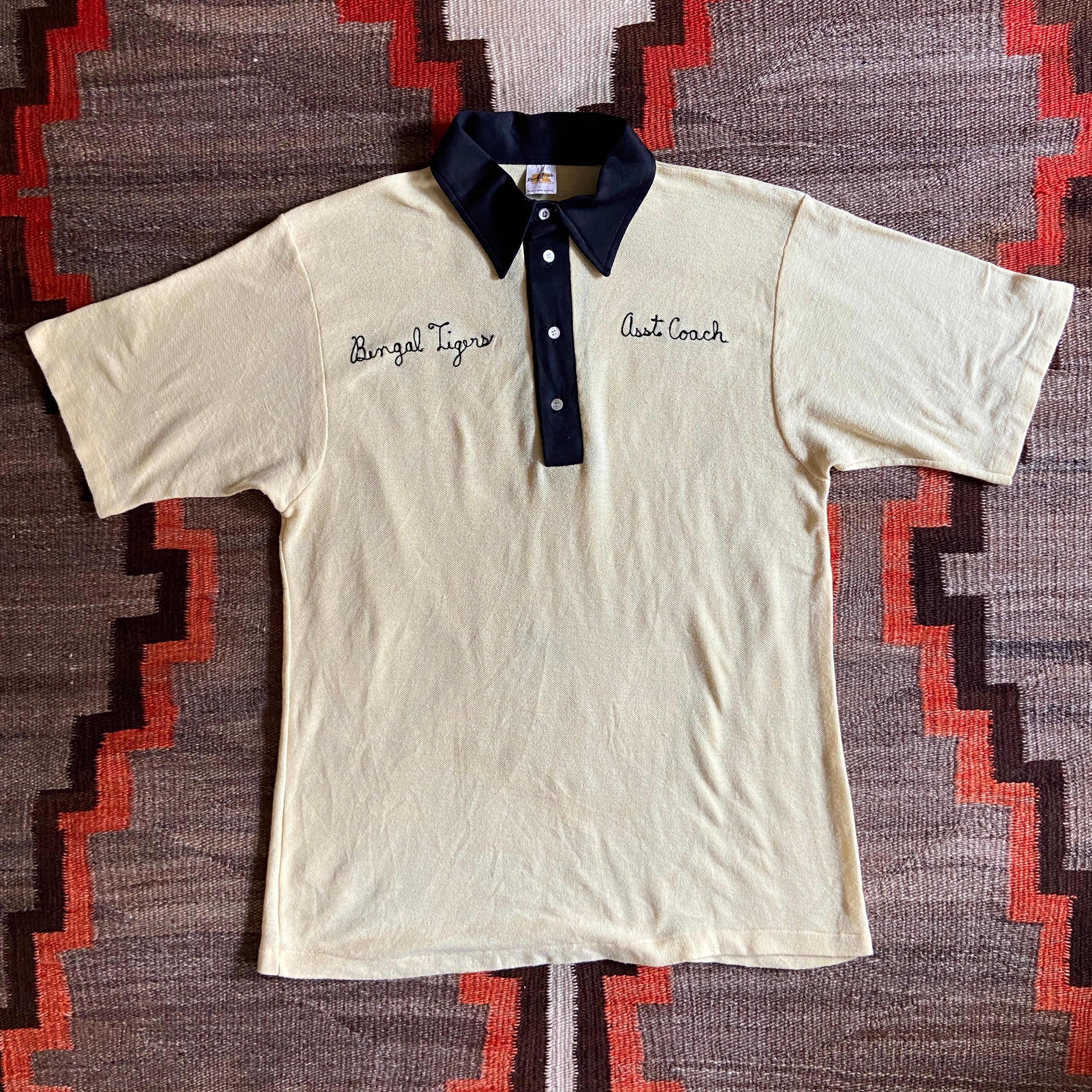 1970s RUSSELL Bowling Polo Shirt L Made in USA F755