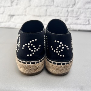 CHANEL シャネル エスパドリーユ　スリッポン ココマーク　SIZE37 シューズ 黒 A-13501