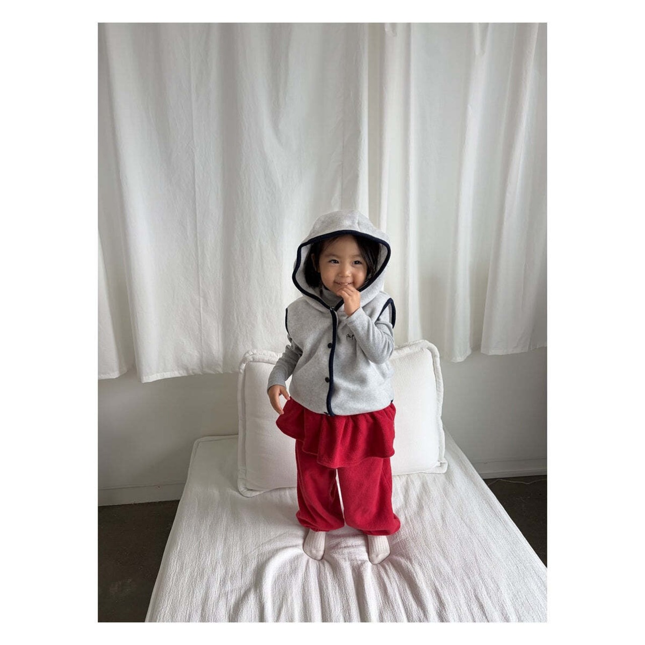 【取寄】PEPPER フリースパーカーベスト|冬服|韓国子供服
