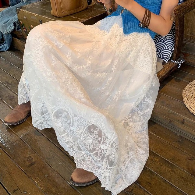 lace long skirt　10517