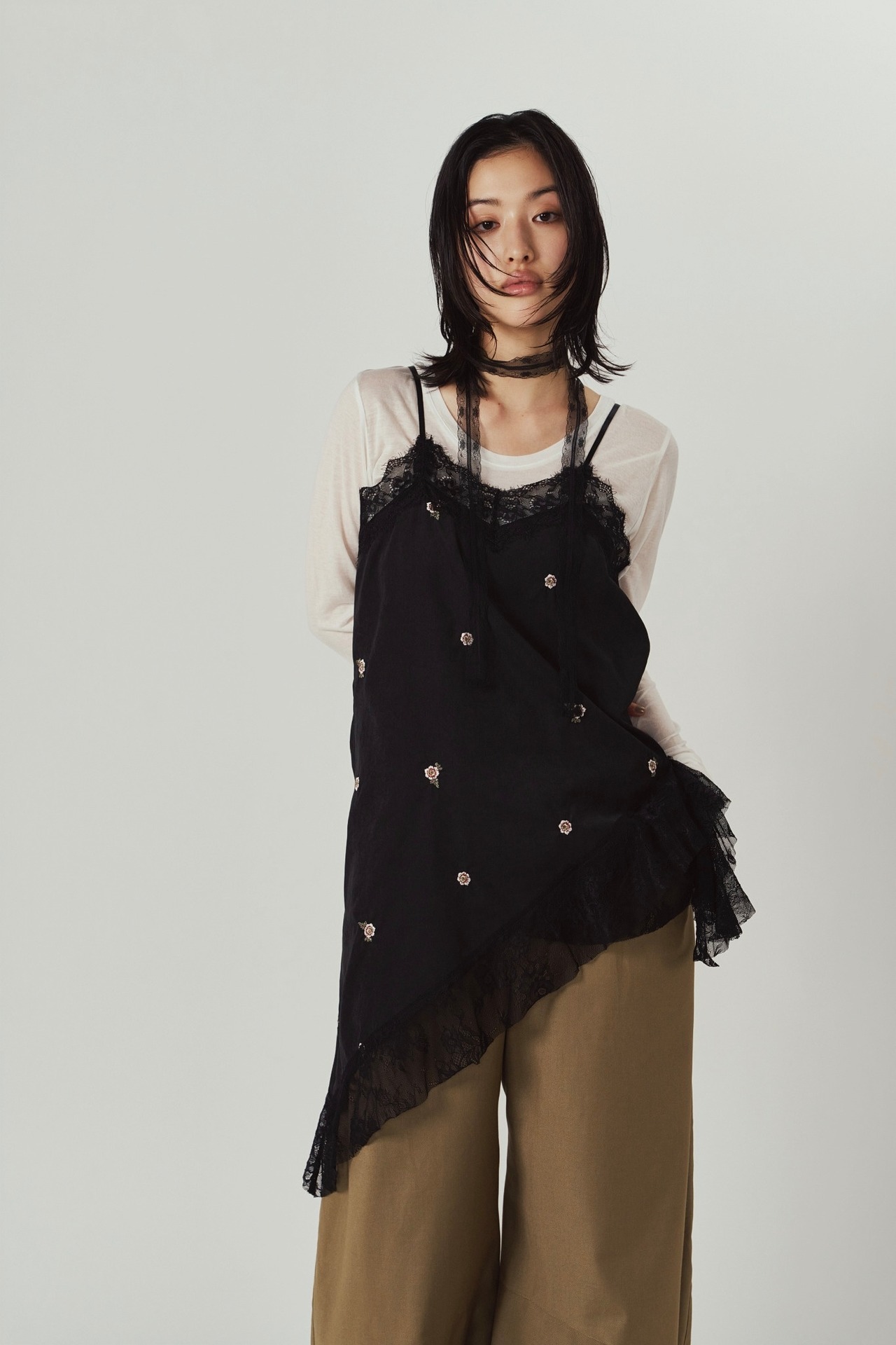 Lace Cami Dress / BLACK - 2