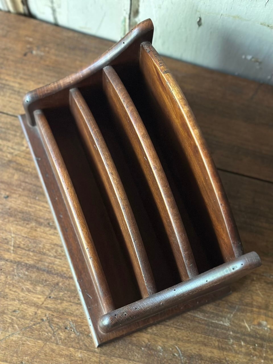 木製レターラック ブラウン 書類ケース | Brocante de La Cocotte