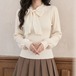 2色/リボンネックリブニットトップス ・79368