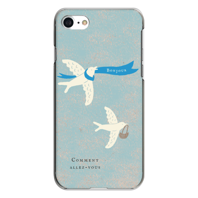 iPhone対応 スマホ ハードケース クリア 鳥 ボンジュール 動物 デザイナーズ 【iPhone17 / iPhone16e / AQUOS / Xperia  他 iPhone / Android ほぼ全機種対応】 |desr2760