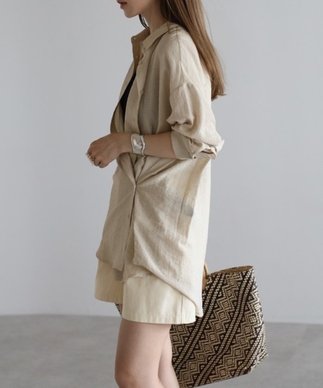 アシメカシュクールシャツ