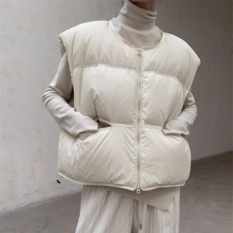 Quilting Round-Neck Jacket Vest【TR3233】