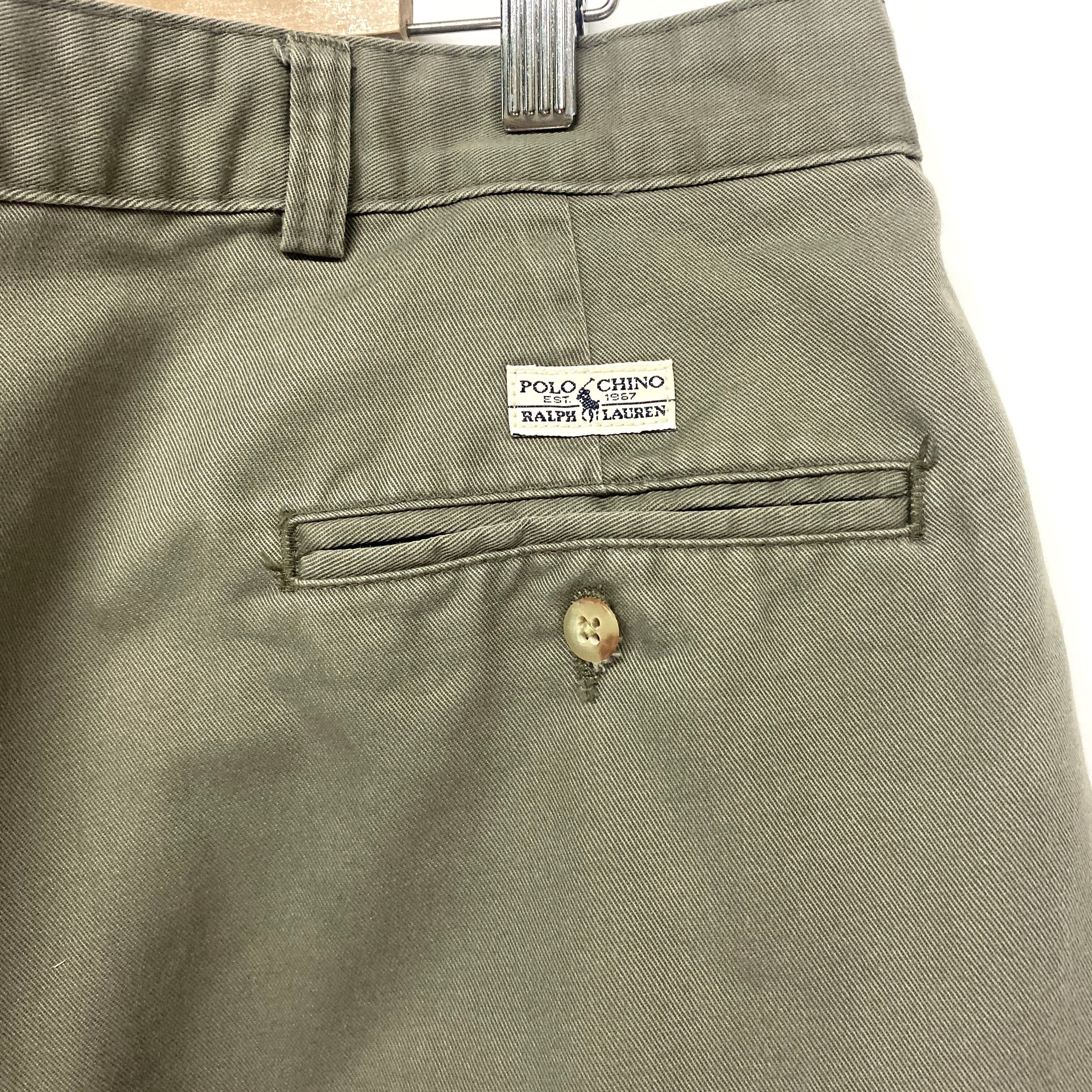 Ralph Lauren ラルフローレン　ポロチノ　ツータック　オリーブ 90's Polo Ralph Lauren 2タック チノトラウザー “OLIVE / W32