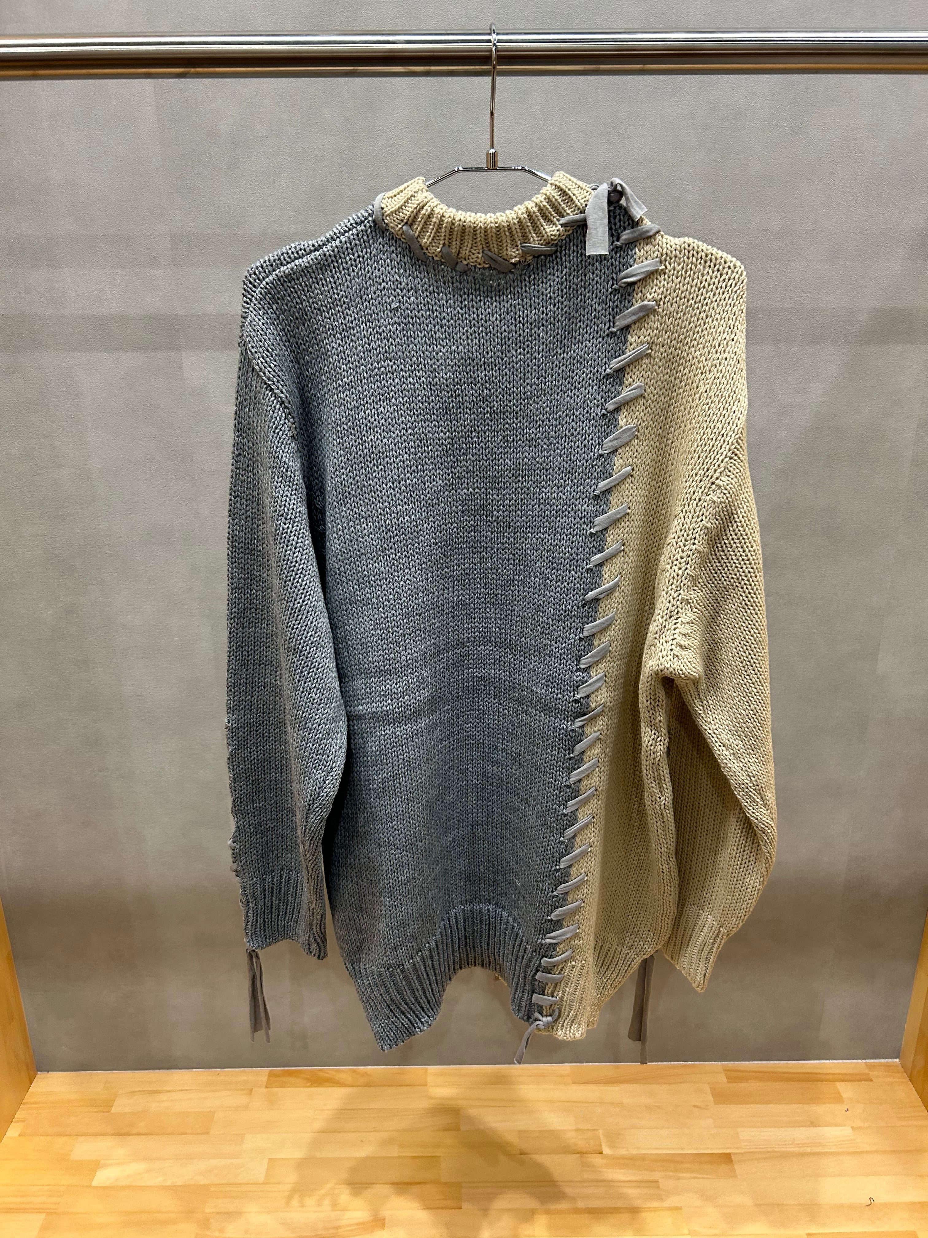 DISCOVERED ディスカバード】BRANKET STITCH WOOL SWEATER BEIGE | delhezi