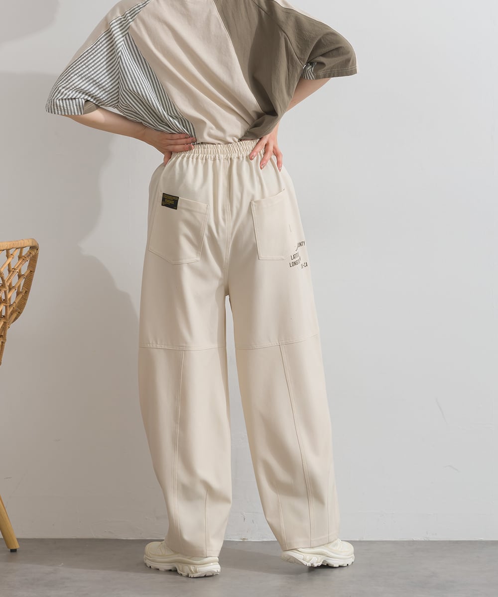 J262004 【接触冷感シリーズ】 ツイルワーク風ロゴパンツ / Cool Touch