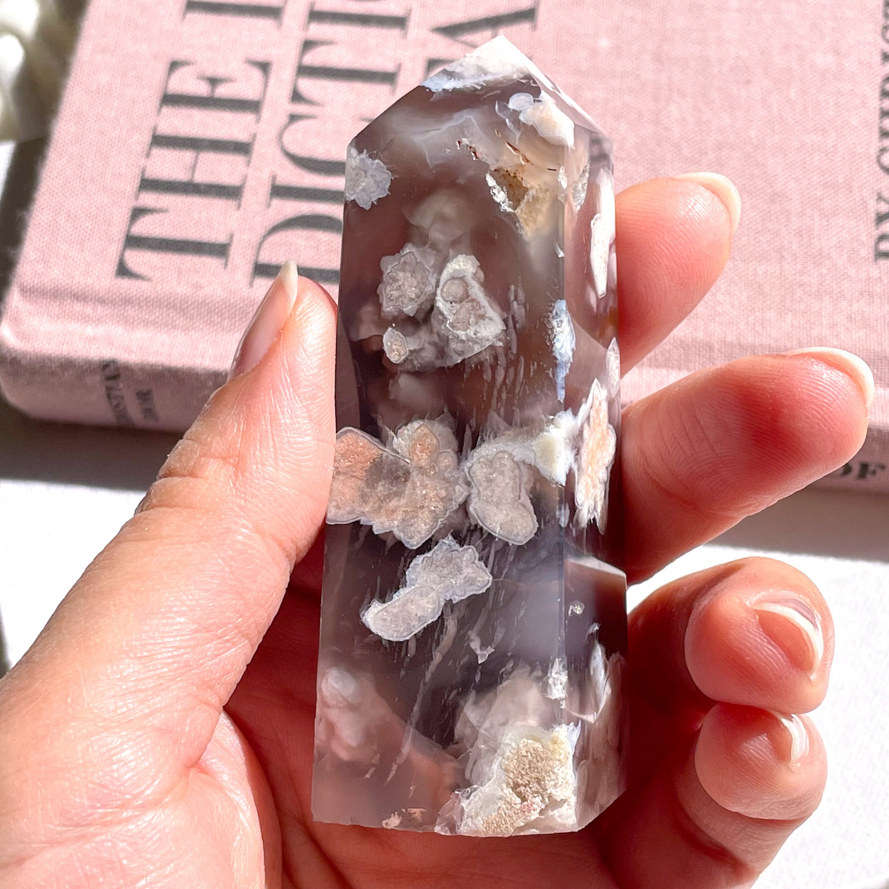 Black Flower Agate Point 1 ✧ ブラックフラワーアゲート (桜瑪瑙
