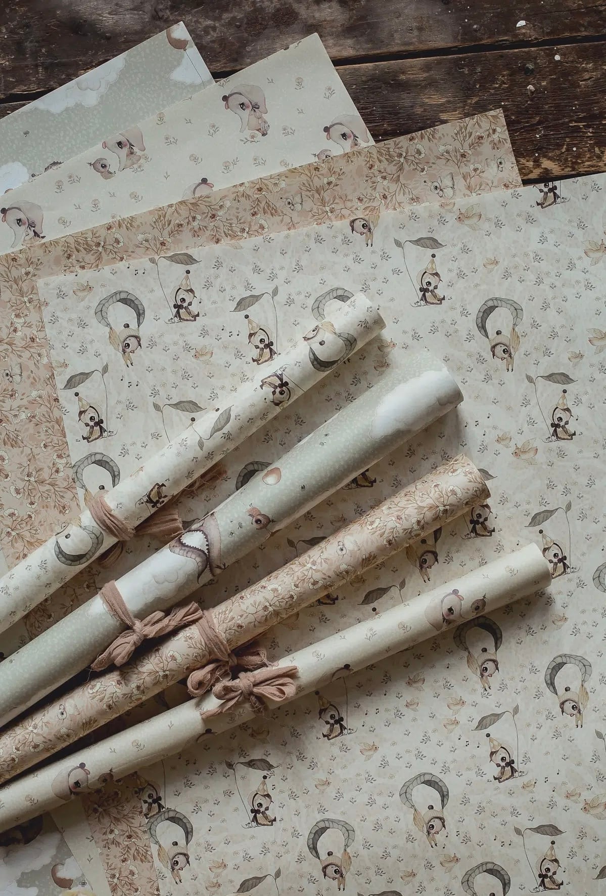 mrsmighetto】WRAPPING & CRAFT PAPER 4-PACK BABY ラッピング 包装紙