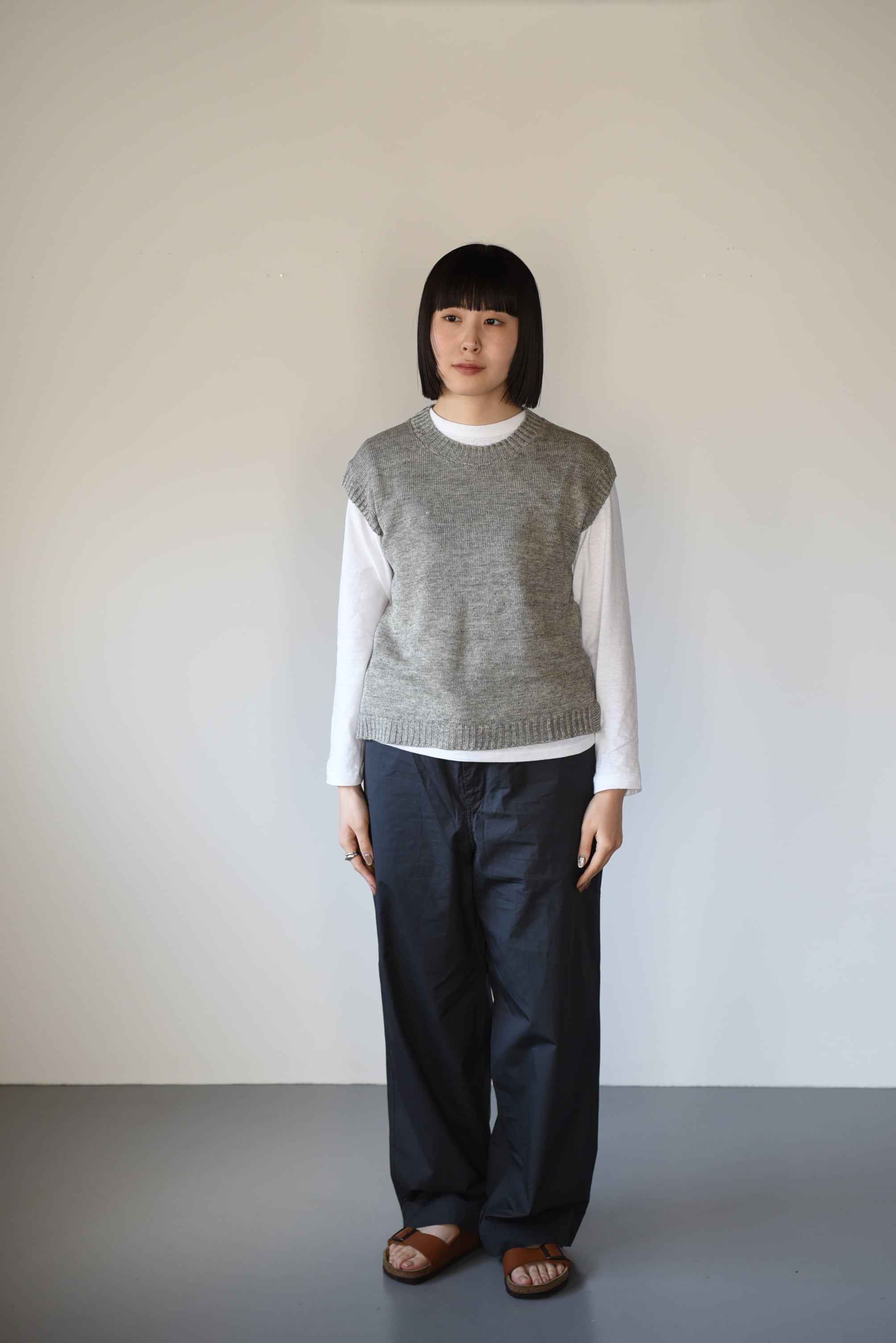 eleven 2nd|リネンシルクベスト|ライトグレー