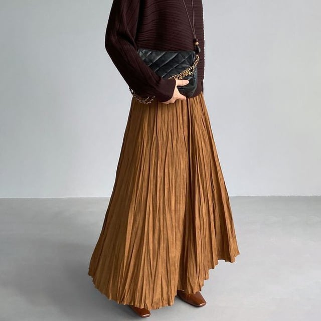 washer pleats long skirt 14710