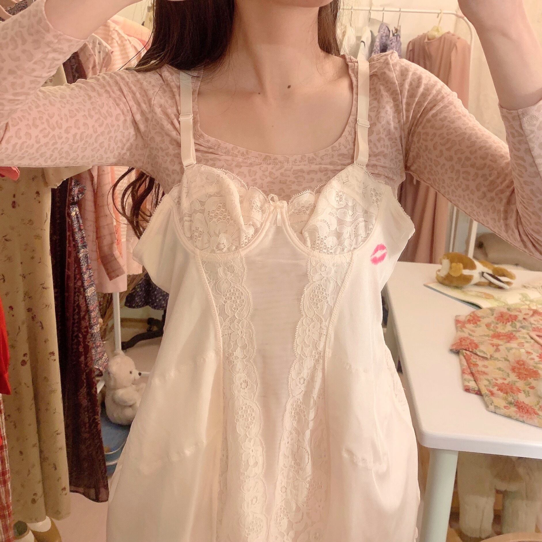 remake : palpable lacy heart camisole