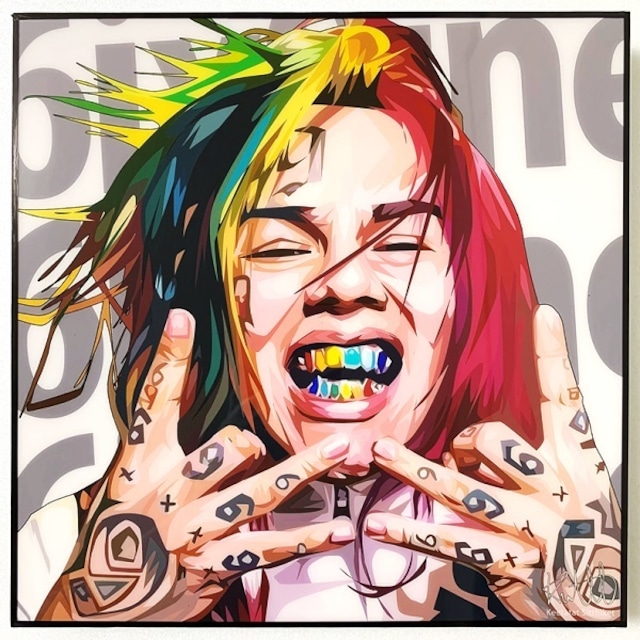 6ix9ine / シックスナイン「ポップアートパネル Keetatat Sitthiket キータタットシティケット」ポップアートフレーム ポップアートボード グラフィックアート ウォールアート 絵画 壁立て 壁掛けインテリア 額 ポスター プレゼント ギフト インスタ映え 音楽 ラッパー