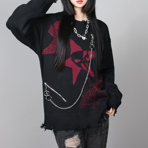 ドクロスタージャガードセーター　2color　1312