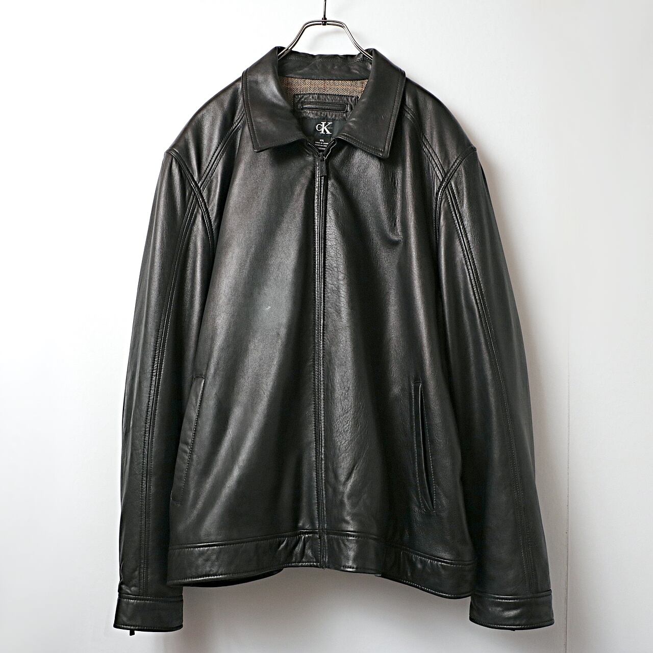 Calvin Klein カルバンクライン ラムレザー ブルゾン ジャケット 古着 used
