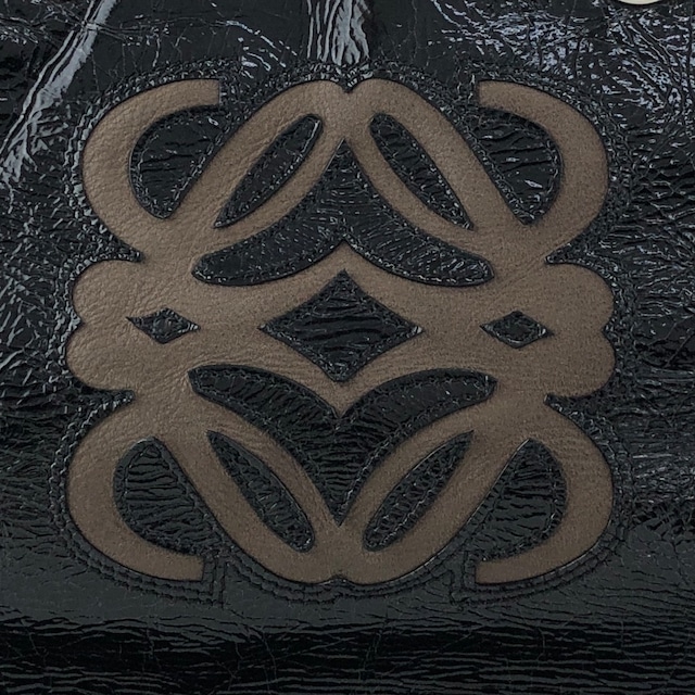 LOEWE ロエベ ハンドバッグ ブラック アナグラム エナメル トートバッグ vintage ヴィンテージ オールド n7ecge