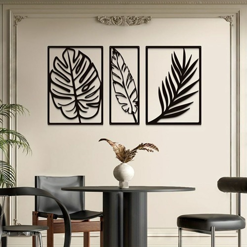 メタルウォールアート 植物の葉の壁アート 金属の壁のサイン 美的な壁の装飾