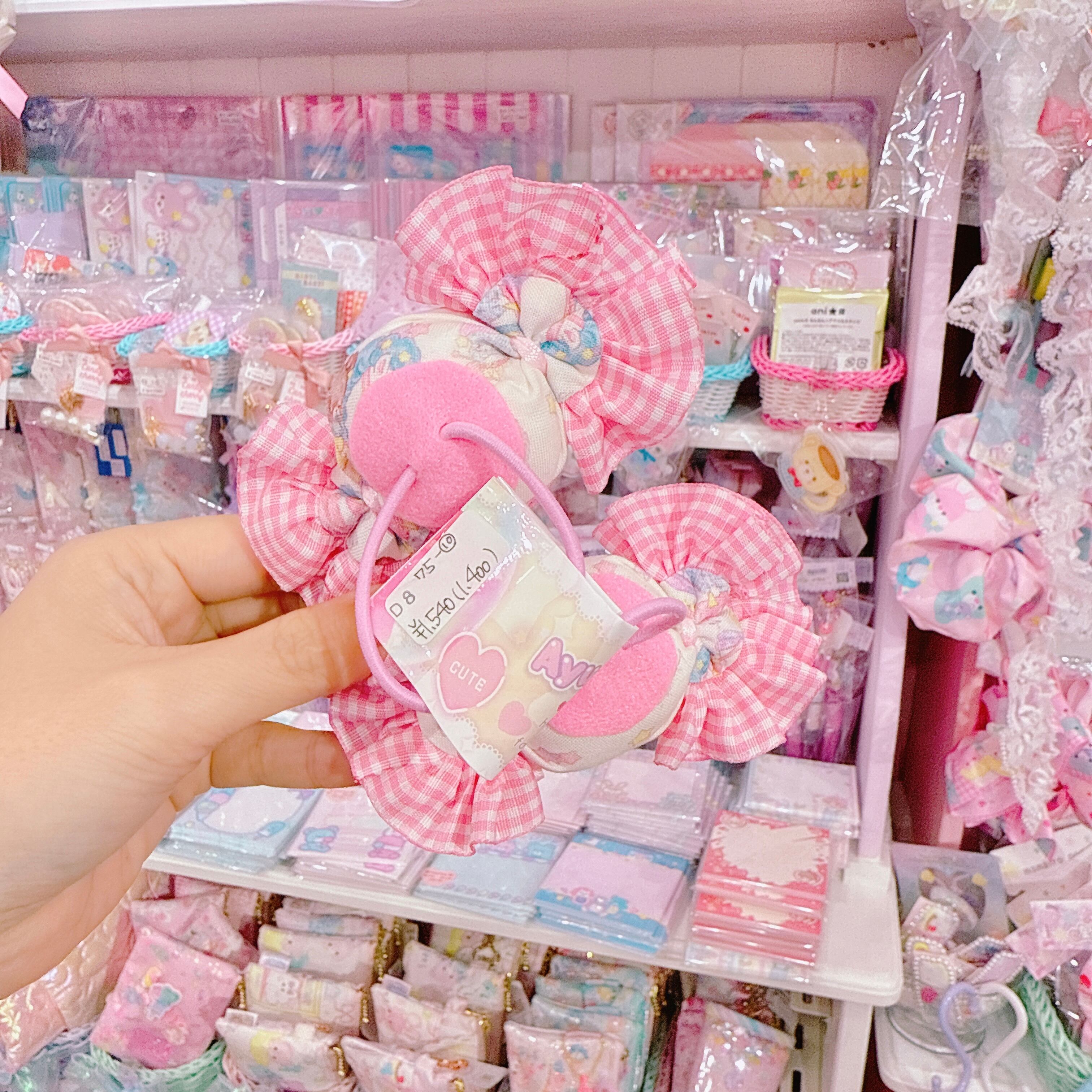 【D8】75-10キャンディリボンツインヘアゴム