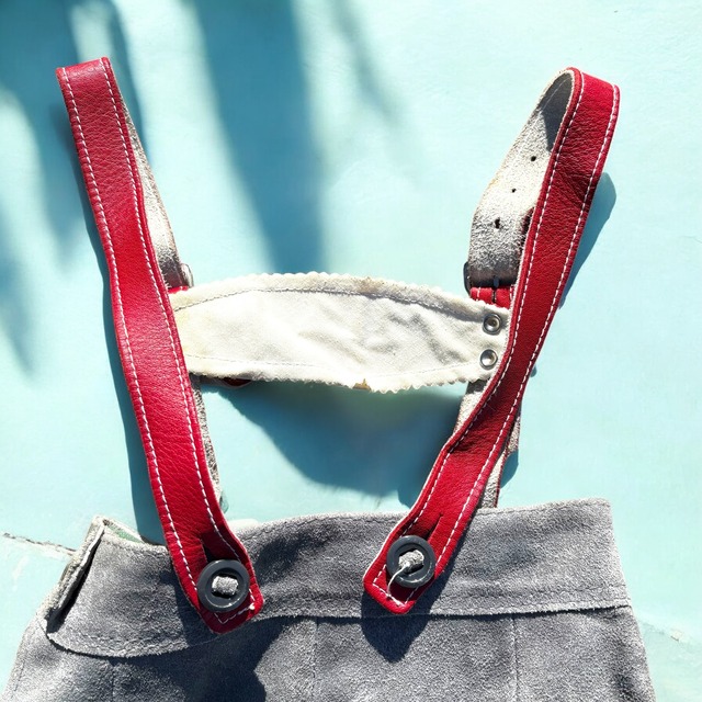 【KIDS】vintage leather suspender pants size:95-110 2歳-4歳