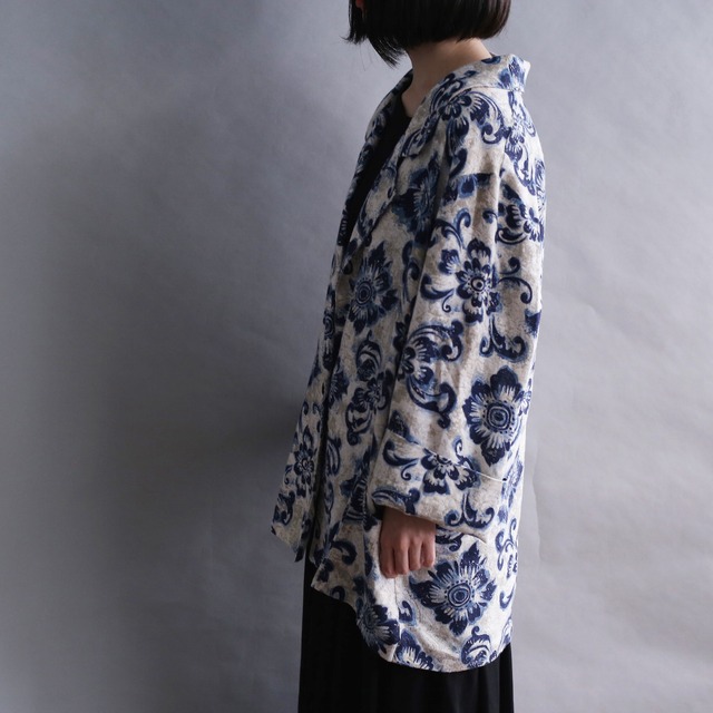 art flower pattern l/s easy tailored jacket