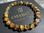 No.1640【SS】ヘマタイトルチルクォーツブレスレット