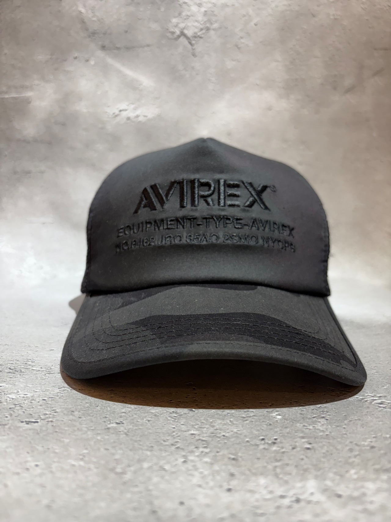 AVIREX / アヴィレックス NUMBERING MESH CAP  メッシュキャップ ブラック×ブラックカモ ビックサイズ