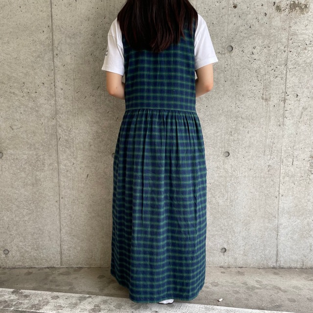 Size 8 Lands End ランズエンド ノースリーブ チェックワンピース 緑 古着 古着屋 高円寺 ビンテージ Slat Albatross Isla Vintage Size 8 Lands End ランズエンド ノースリーブ チェックワンピース 緑 古着 古着屋 高円寺 ビンテージ Slat Albatross Isla Vintage