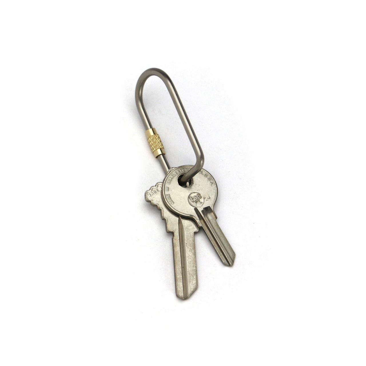 Titanium Screw Lock Keyring "D-shape"