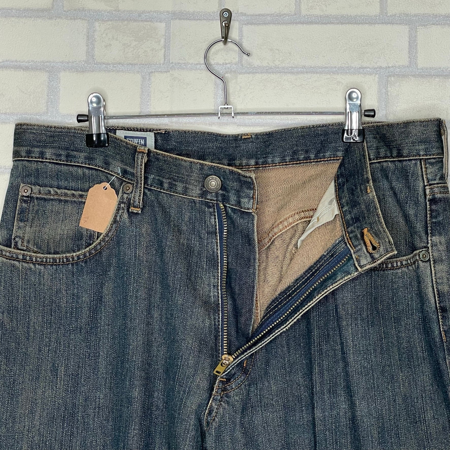 リジットリンス リゾルト710w31革パッチ隠しリベットチェーンステッチ