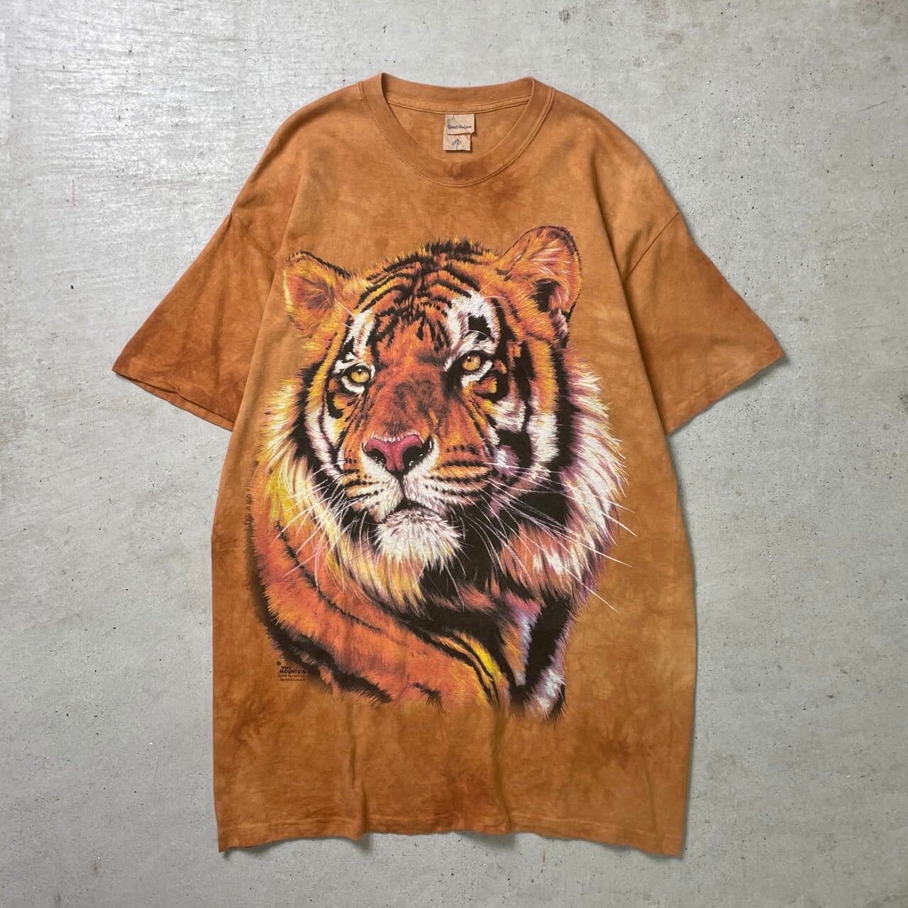 90年代 THE MOUNTAIN 虎 トラ アニマル プリント Tシャツ タイダイ染め 