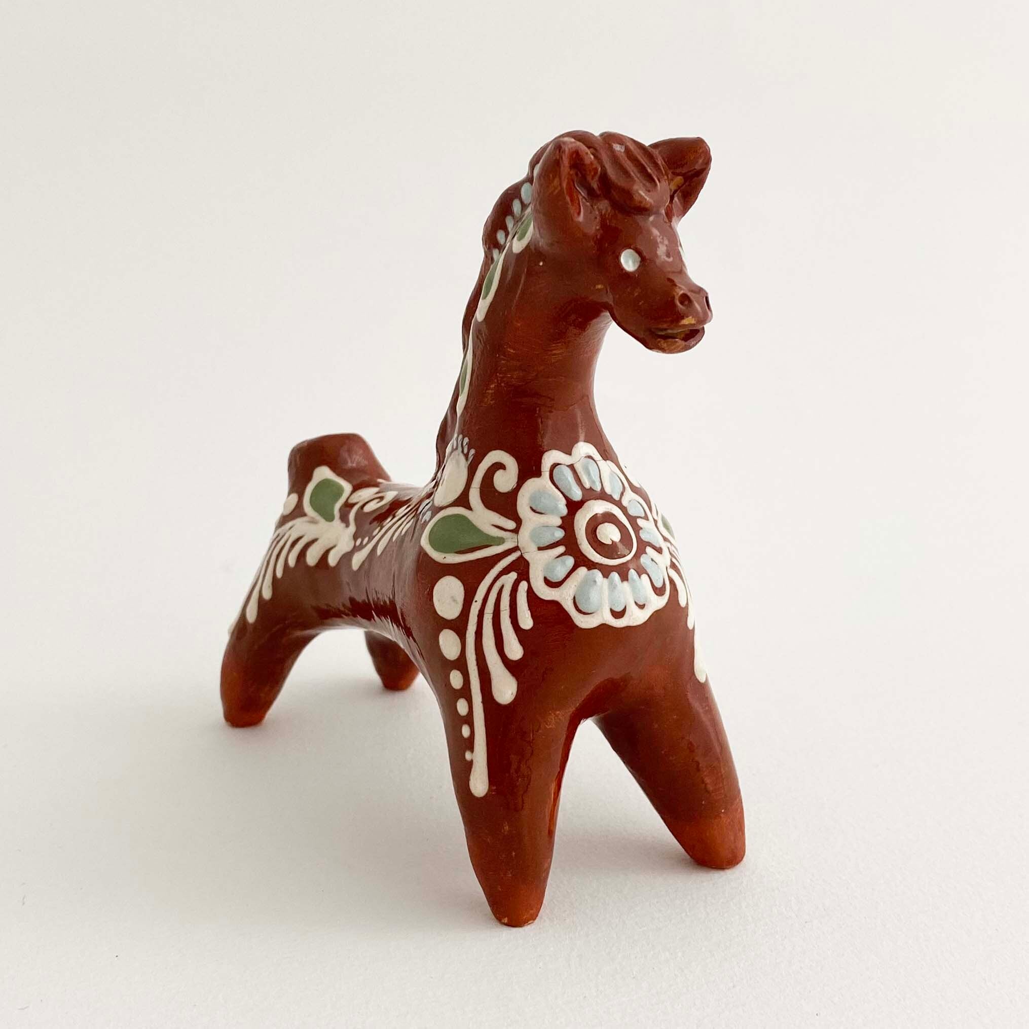 ウクライナ産 オピシュニャ土人形(馬 水色の目)