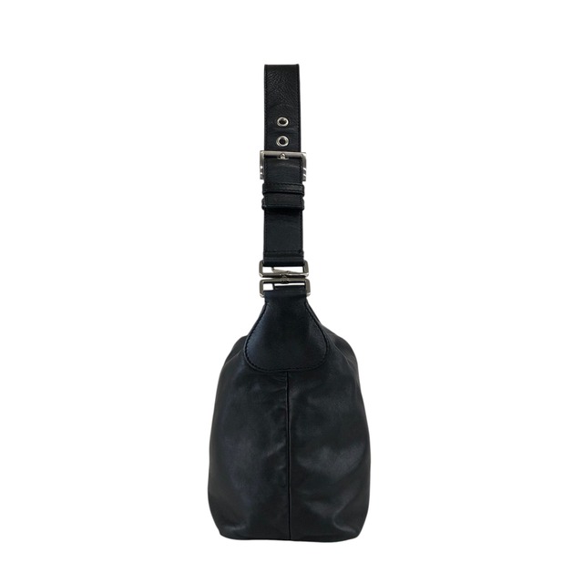 PRADA プラダ ショルダーバッグ ブラック レザー ホーボーバッグ vintage ヴィンテージ オールド d2egiw